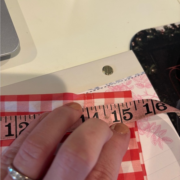 Lafayette 148 New York Coral and White Gingham 3/4 Sleeve Blouse - Picture 5 of 6